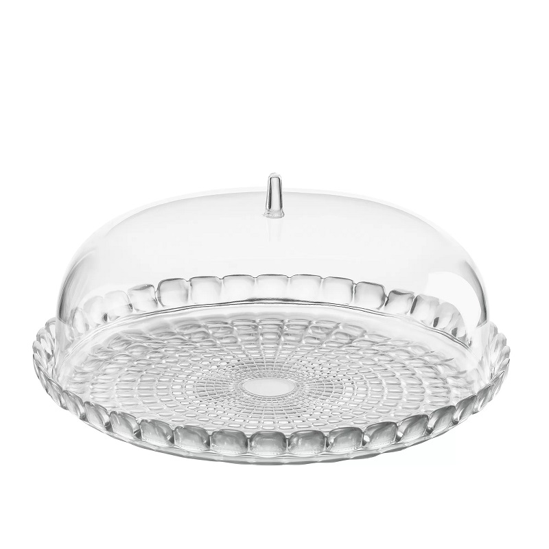 Plat a tarte reversible avec clohe a gateau tiffany transparent - guzzini