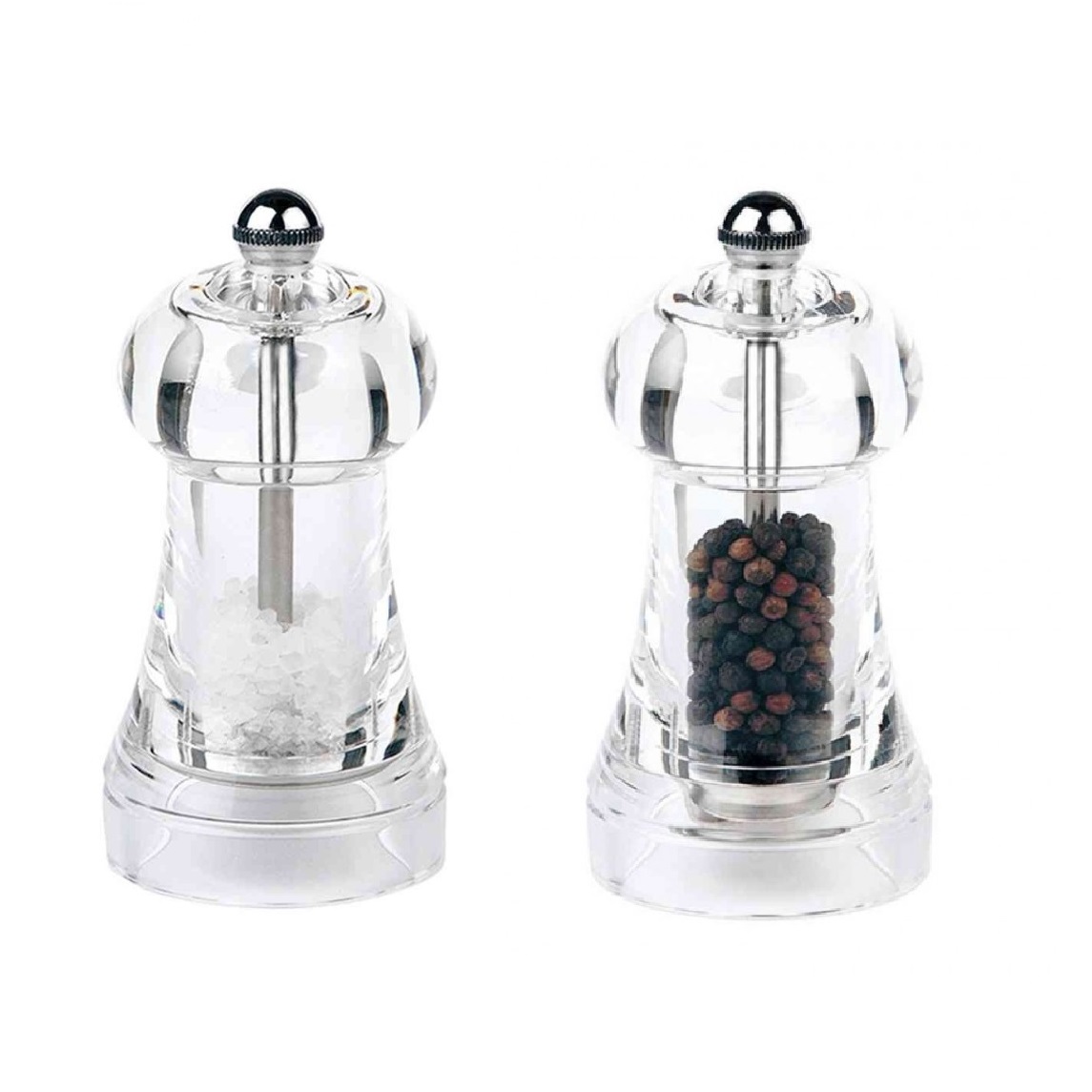 Duo moulin a sel et a poivre toul transparent 11 cm - peugeot saveurs