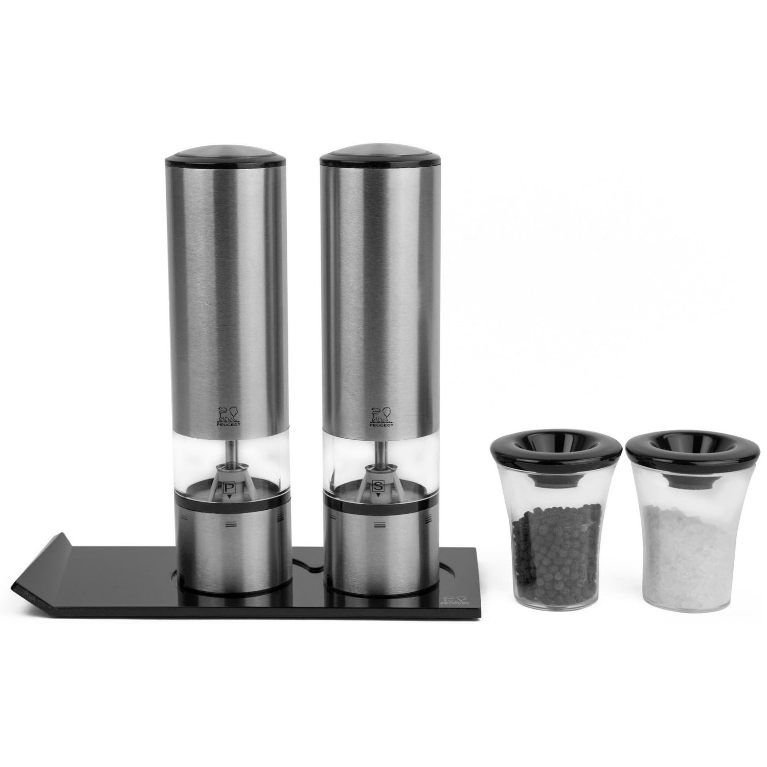 Coffret cadeau elis sense 20 cm - duo de moulins à poivre et à sel électriques u'select - peugeot saveurs