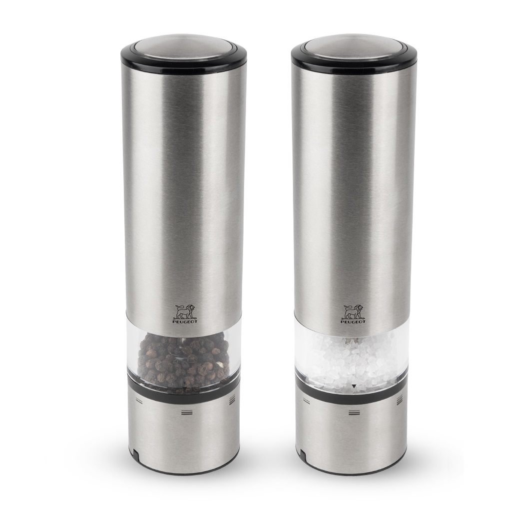 Coffret cadeau elis sense 20 cm - duo de moulins à poivre et à sel électriques u'select - peugeot saveurs