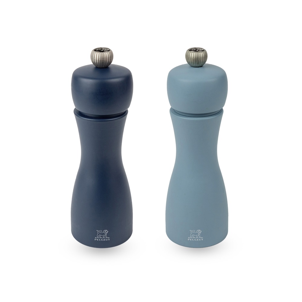Tahiti air duo moulin a sel bleu azur et moulin a poivre bleu nuit - peugeot saveurs