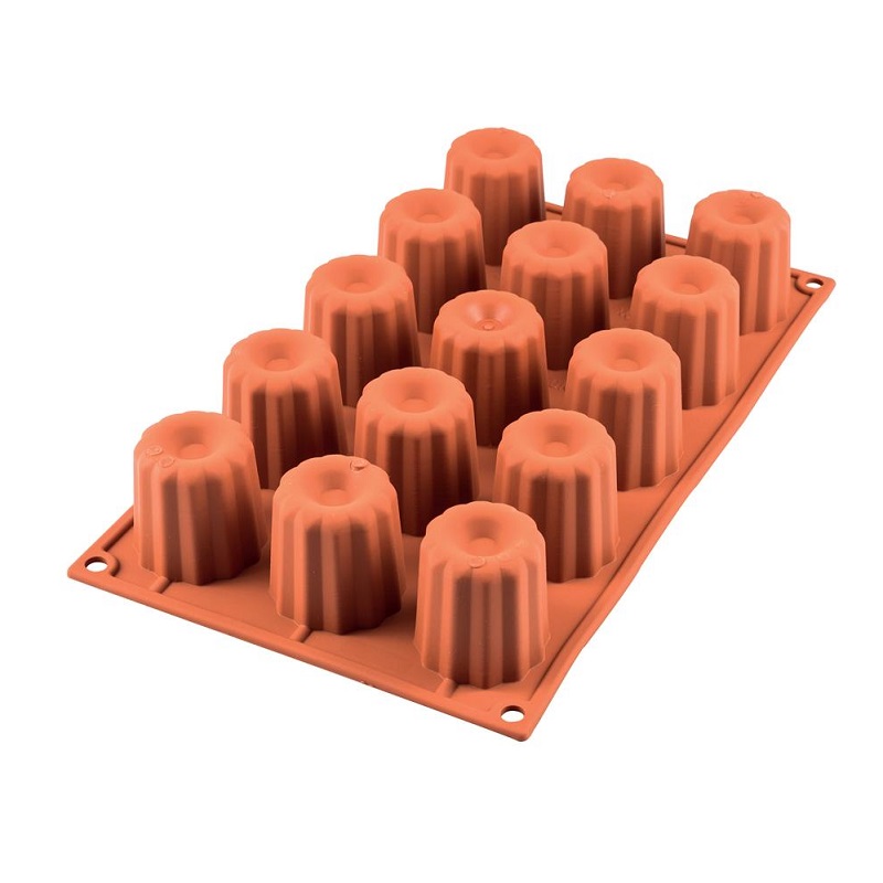 Moule en silicone 15 mini canneles bordelais 4,5 cm - silikomart