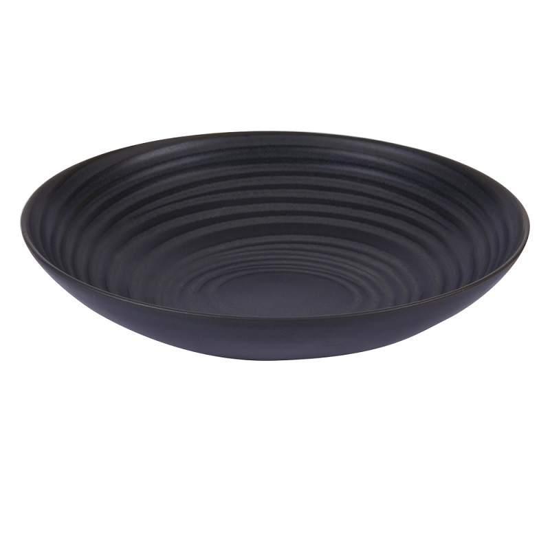 Lot de 6 assiettes calottes moon noir 22 cm - table et passion 