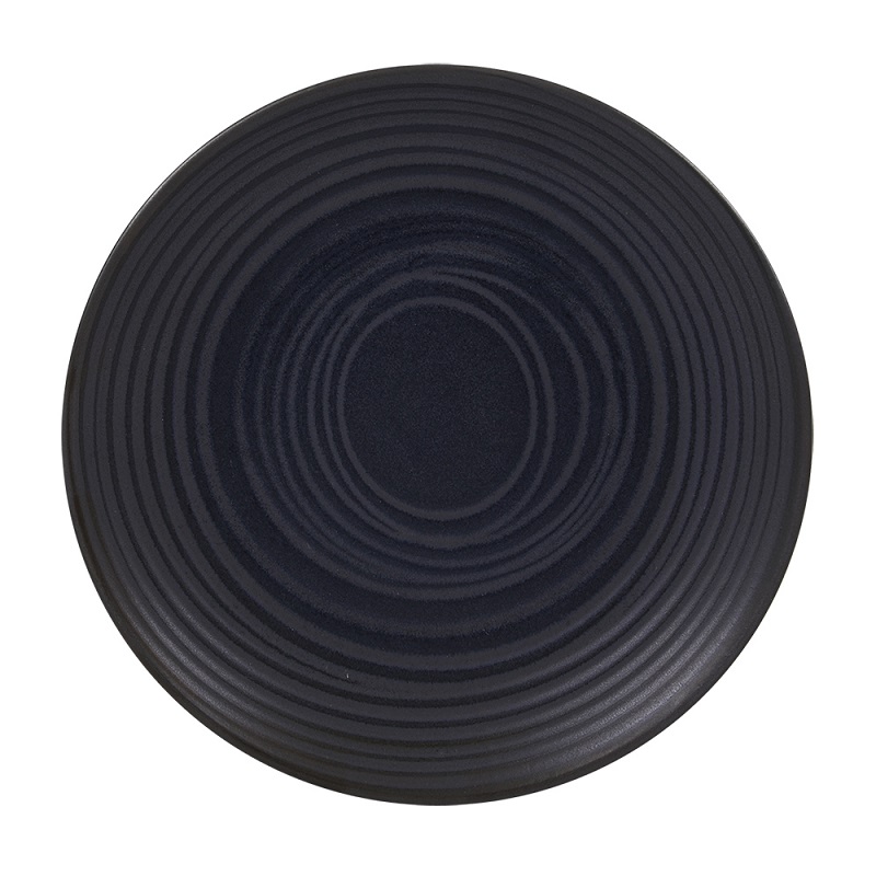 Lot de 6 assiettes dessert moon noir 21 cm - table et passion 