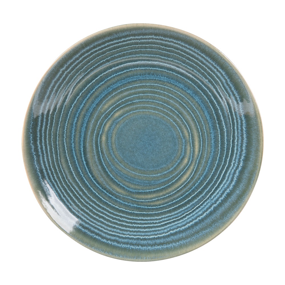 Lot de 6 assiettes plates moon bleu lagon 27 cm - table et passion 