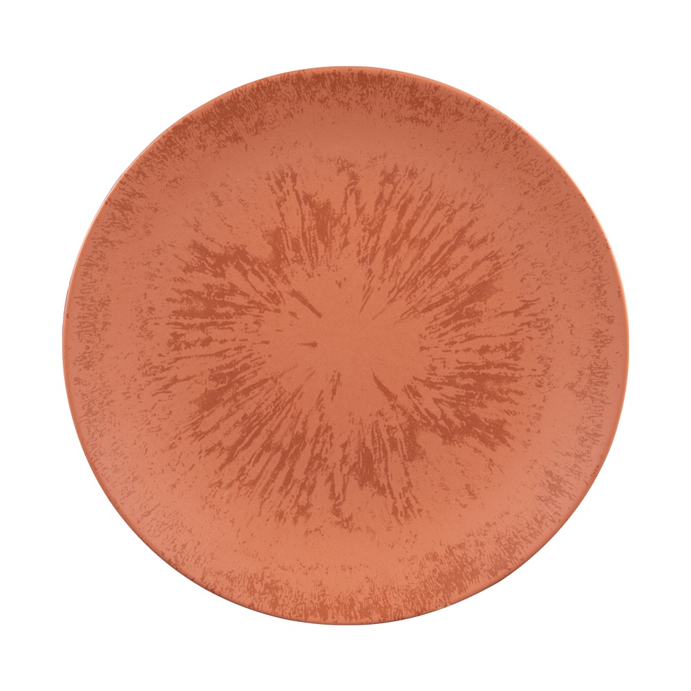Lot de 6 assiettes plates onyx terra 27 cm - table et passion 