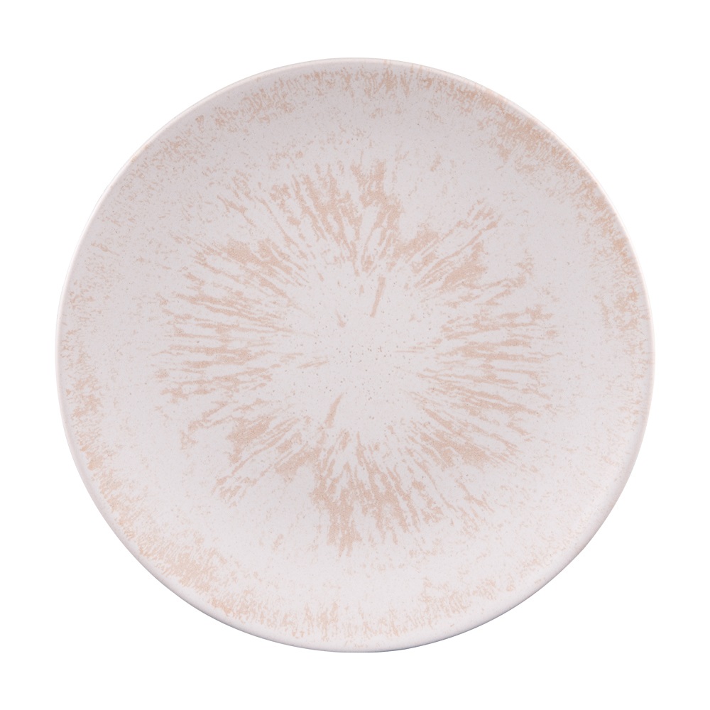 Lot de 6 assiettes plates onyx crème 27 cm - table et passion 