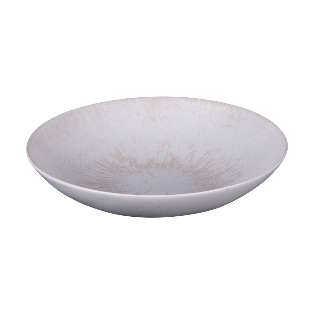 Lot de 6 assiettes creuses calottes onyx crème 22 cm - table et passion 