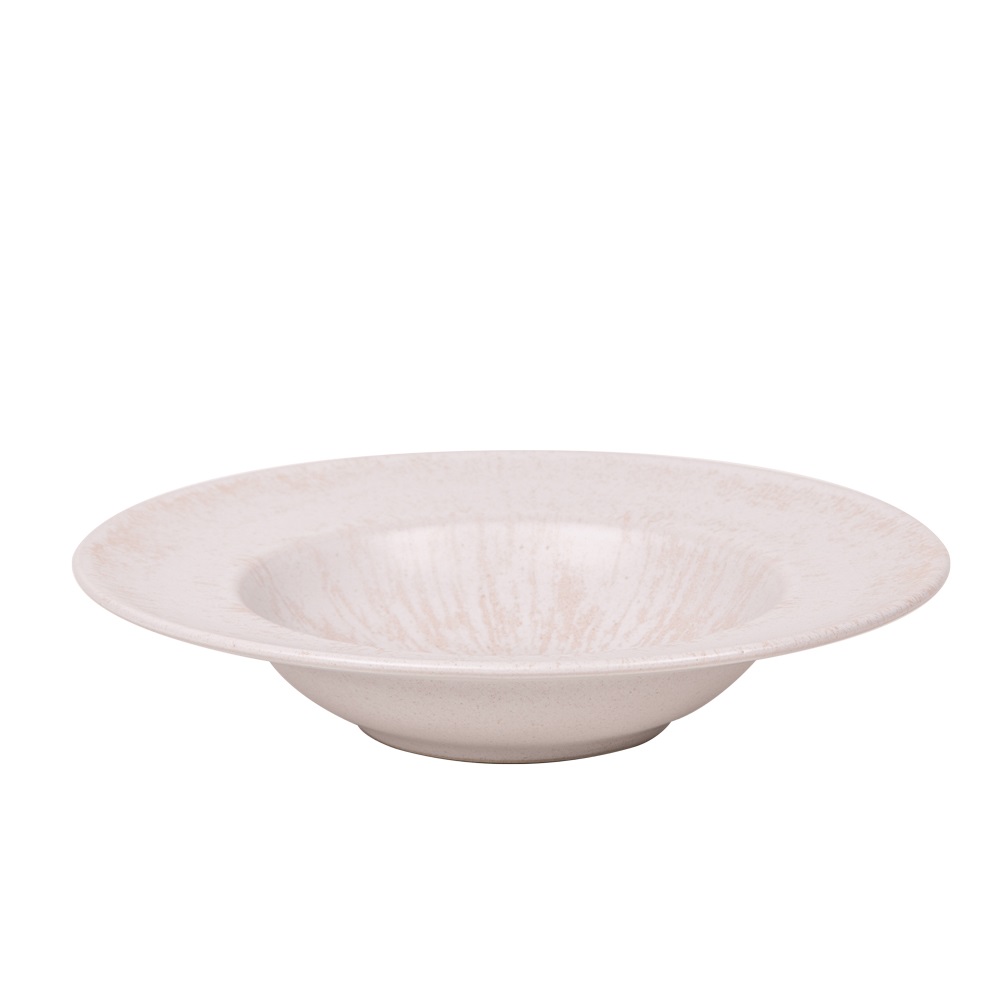 Lot de 4 assiettes à pâtes onyx crème 27 cm - table et passion 