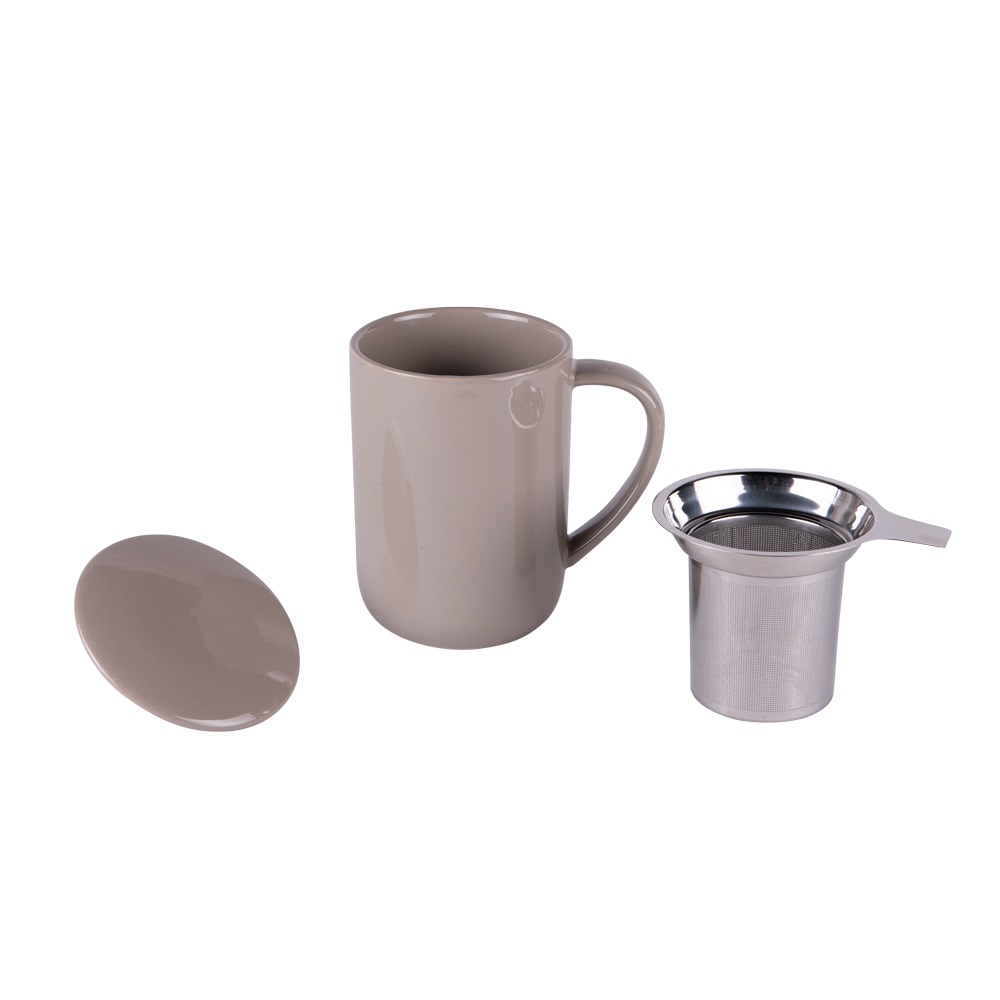 Tisanière avec filtre inox 470 ml bollo gris - table et passion 