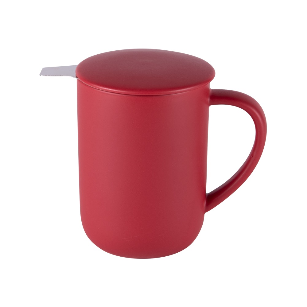 Tisanière avec filtre inox 470 ml uno matt rouge - table et passion 