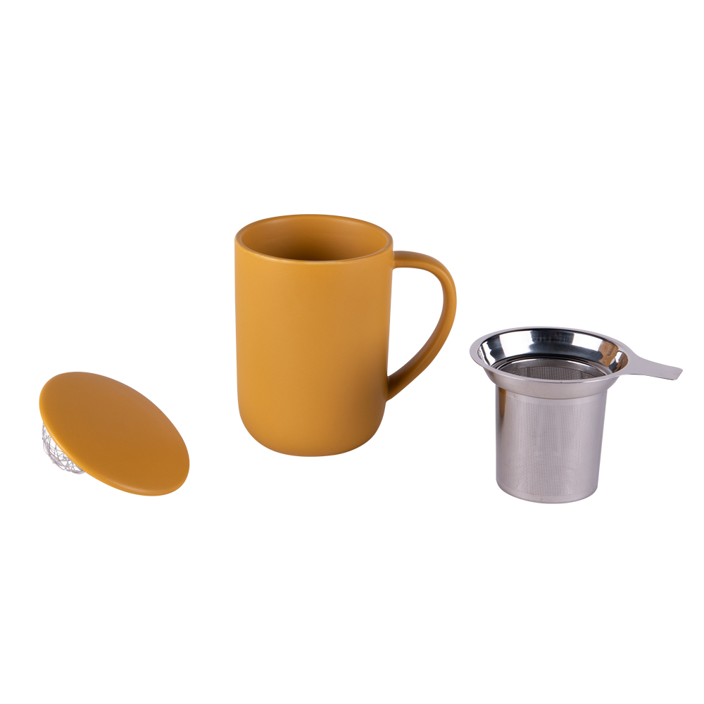 Tisanière avec filtre inox 470 ml uno matt jaune - table et passion 