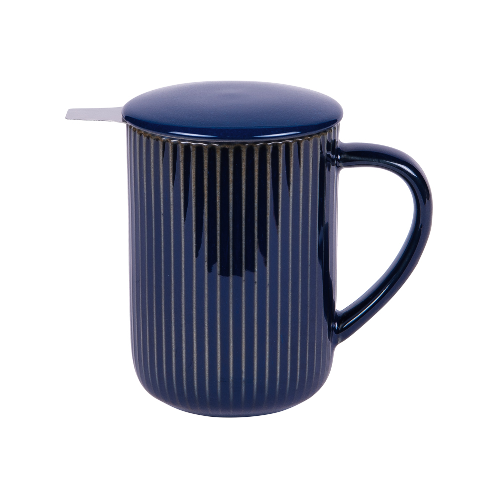 Tisanière en céramique tiao bleu 470 ml - table et passion