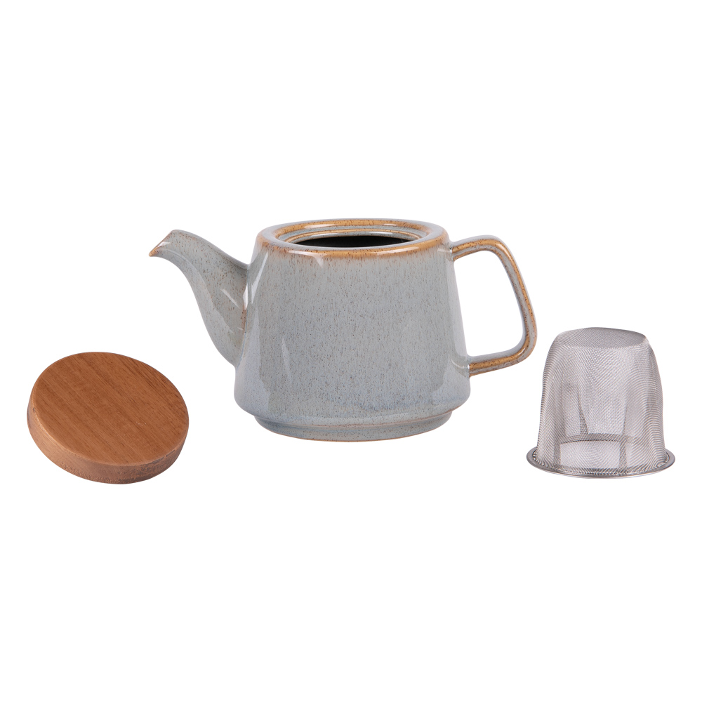 Théière en céramique avec filtre kaito gris 900 ml - table et passion
