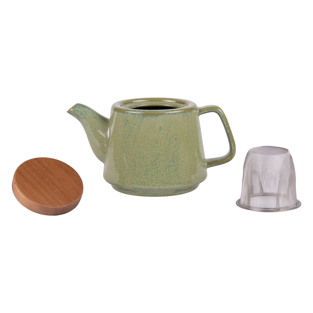 Théière en céramique avec filtre kaito vert 900 ml - table et passion
