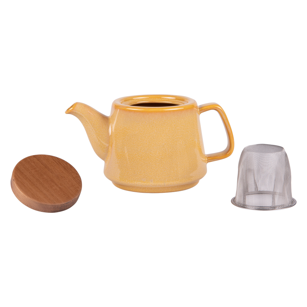 Théière en céramique avec filtre kaito jaune 900 ml - table et passion
