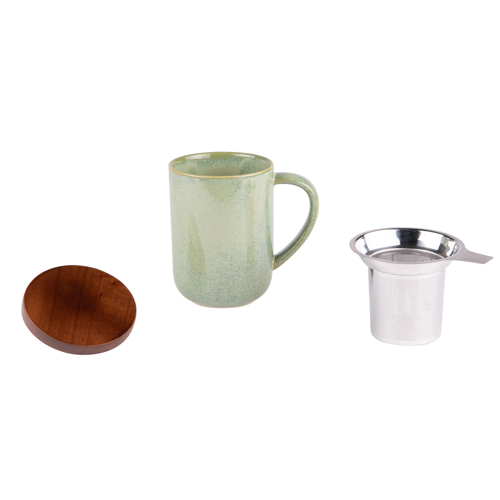 Tisanière avec filtre inox 470 ml kaito vert - table et passion 