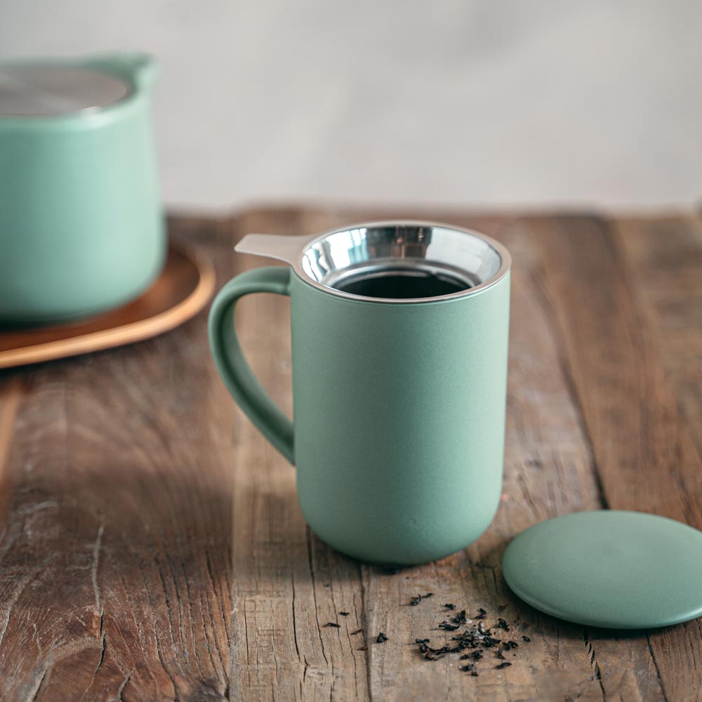 Tisanière avec filtre inox 470 ml kaito vert - table et passion 