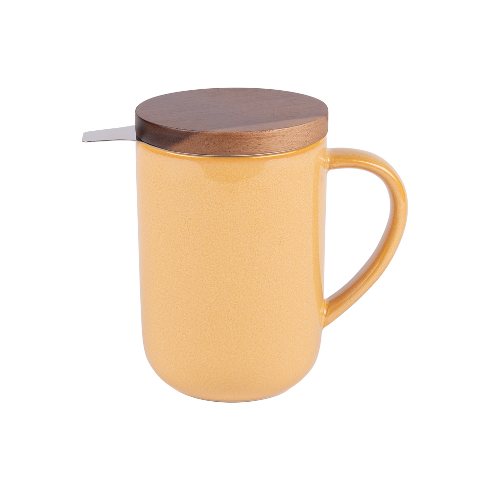 Tisanière avec filtre inox 470 ml kaito jaune - table et passion 