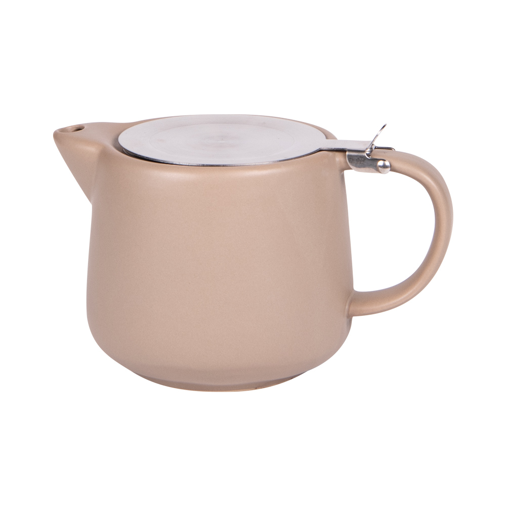 Théière en céramique uno beige 900ml - table et passion
