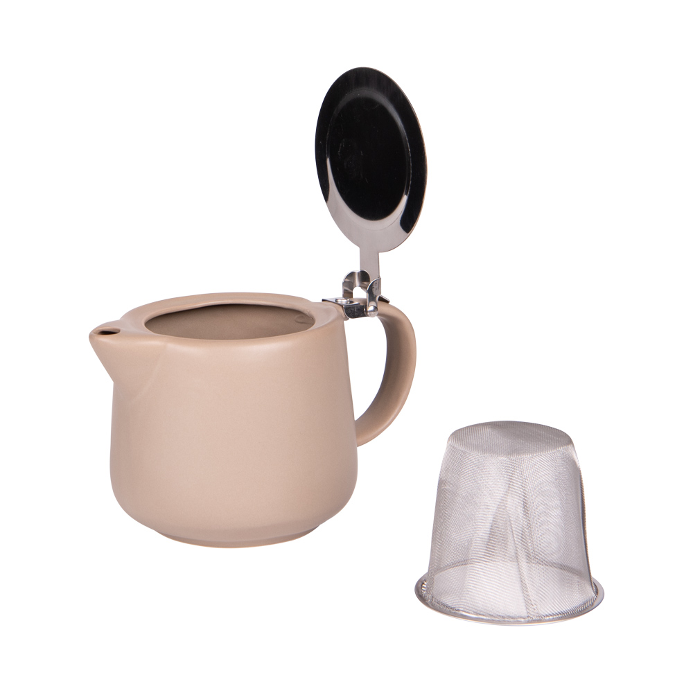 Théière en céramique uno beige 900ml - table et passion