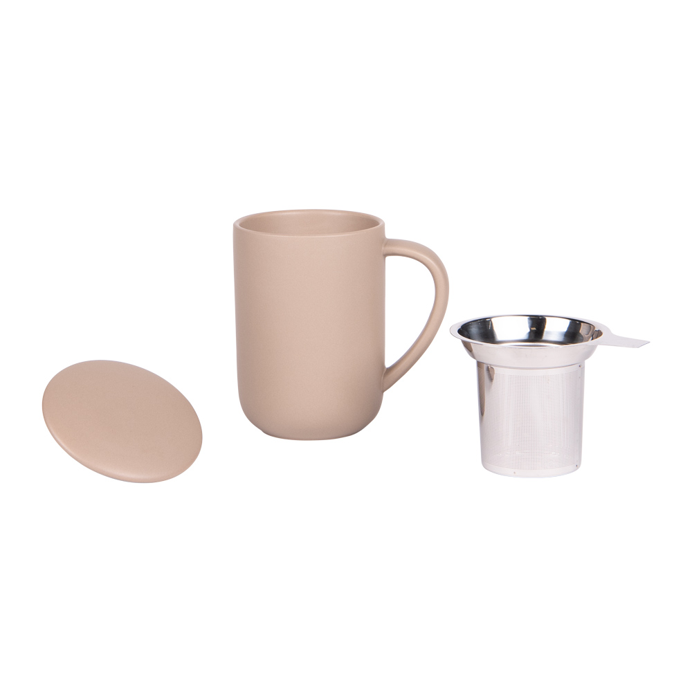Tisanière avec filtre inox 470 ml uno beige - table et passion 