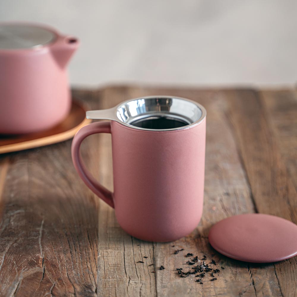 Tisanière avec filtre inox 470 ml uno beige - table et passion 