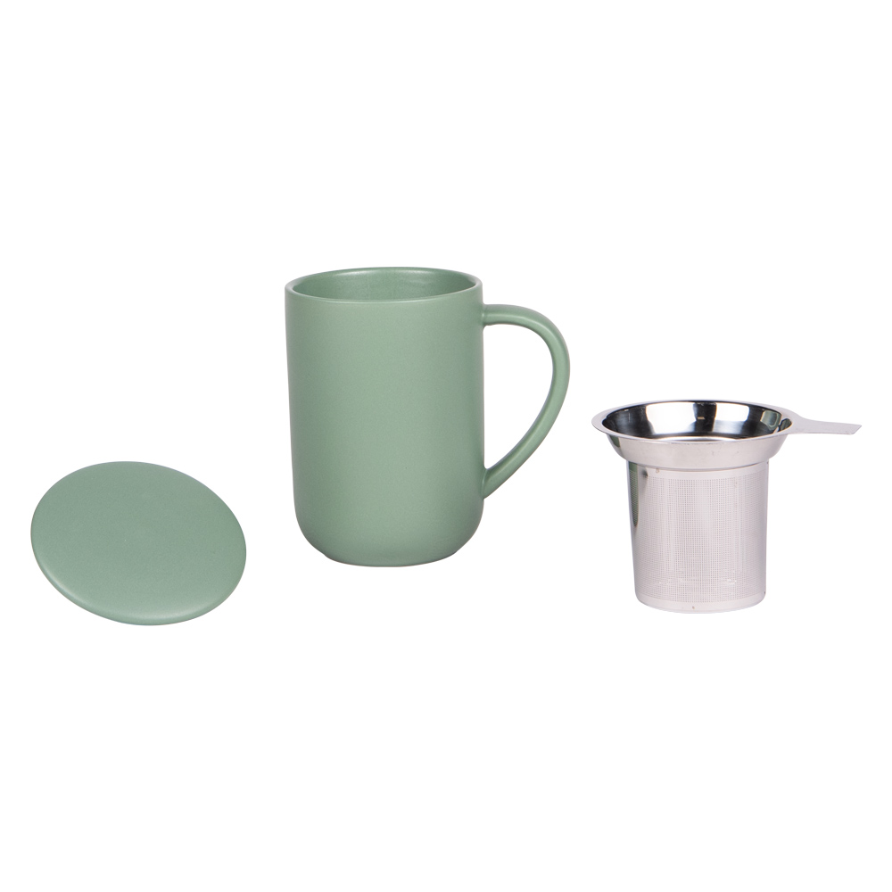 Tisanière avec filtre inox 470 ml uno vert amande - table et passion 