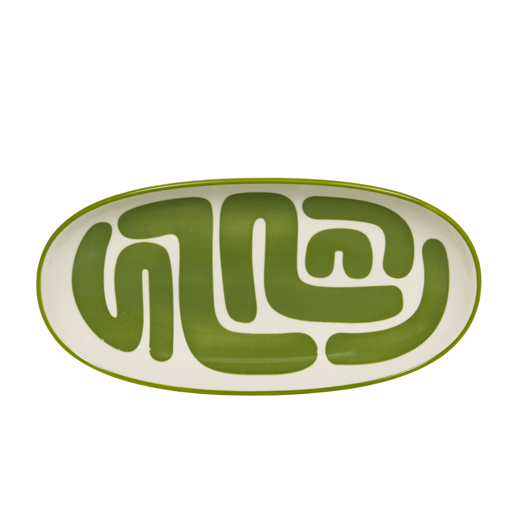 Plat ovale lulli vert 30x15 cm - table et passion