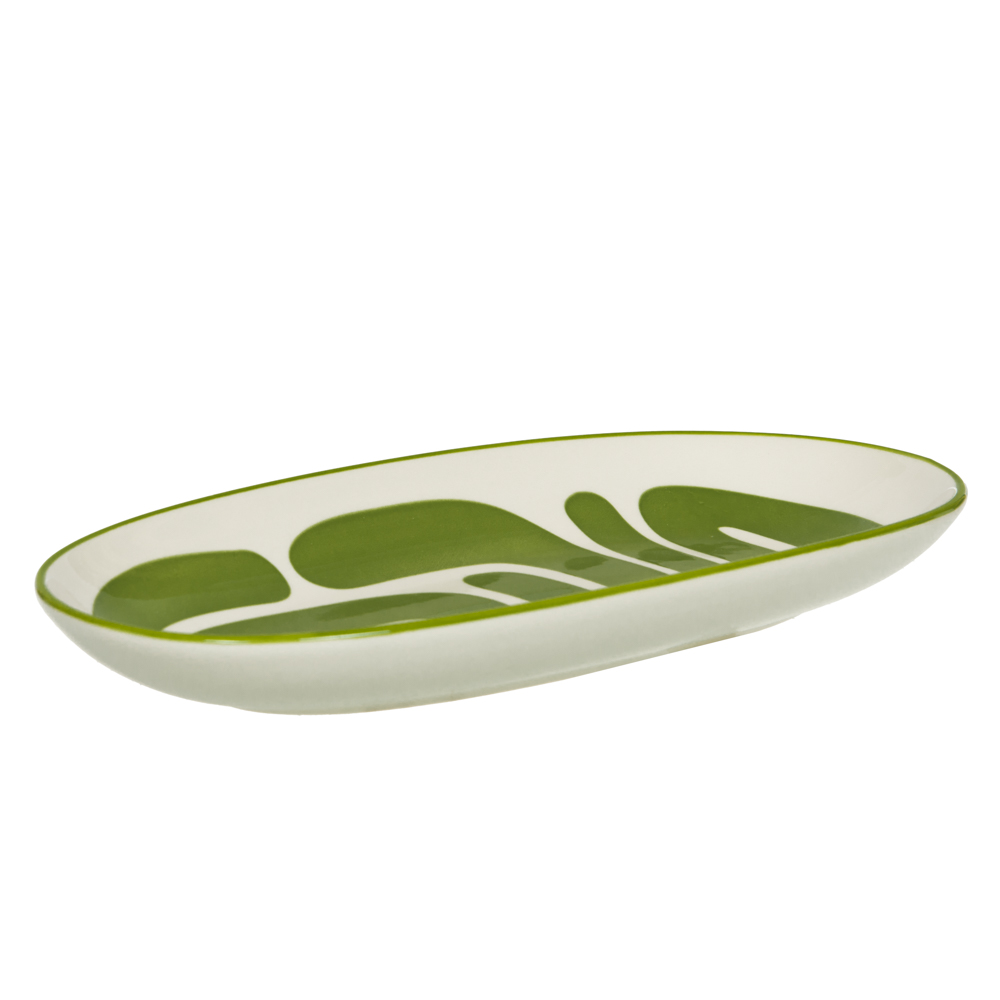 Plat ovale lulli vert 30x15 cm - table et passion