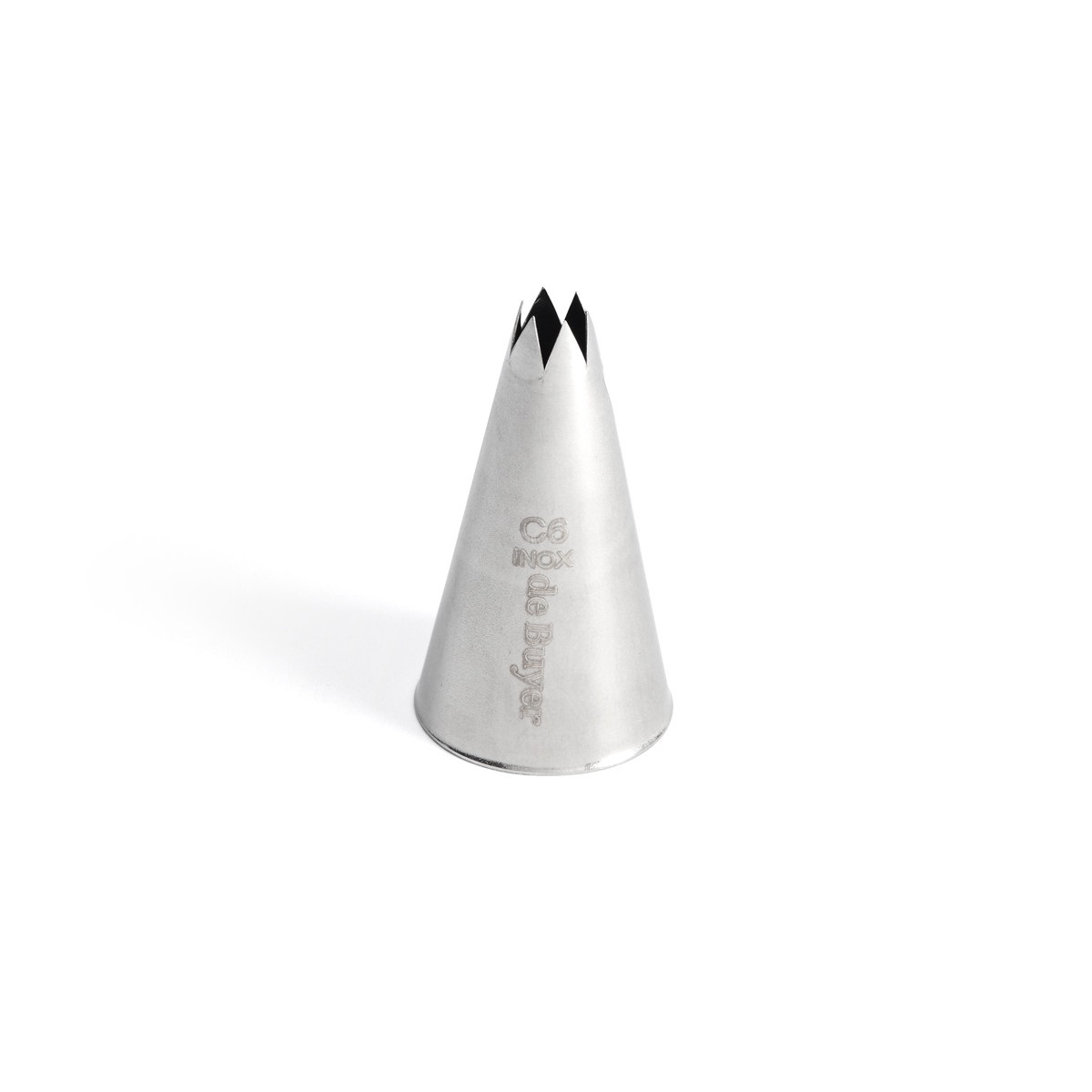 Douille cannelee diam 7 mm 6 dents en inox pour poche patissiere - de buyer
