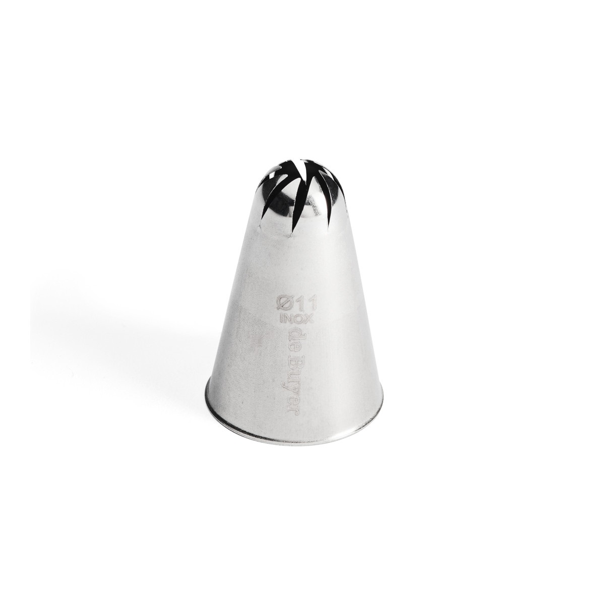 Douille à pâtisserie rose en inox 8 dents ø 1,1cm - de buyer