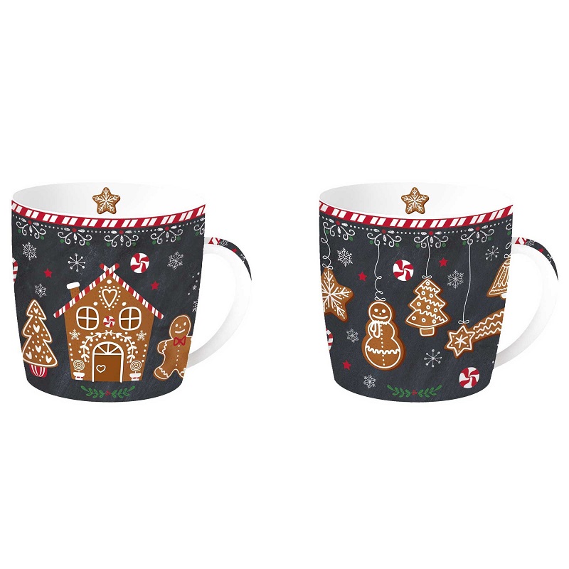 Coffret 2 mugs en porcelaine gingerbread - easylife