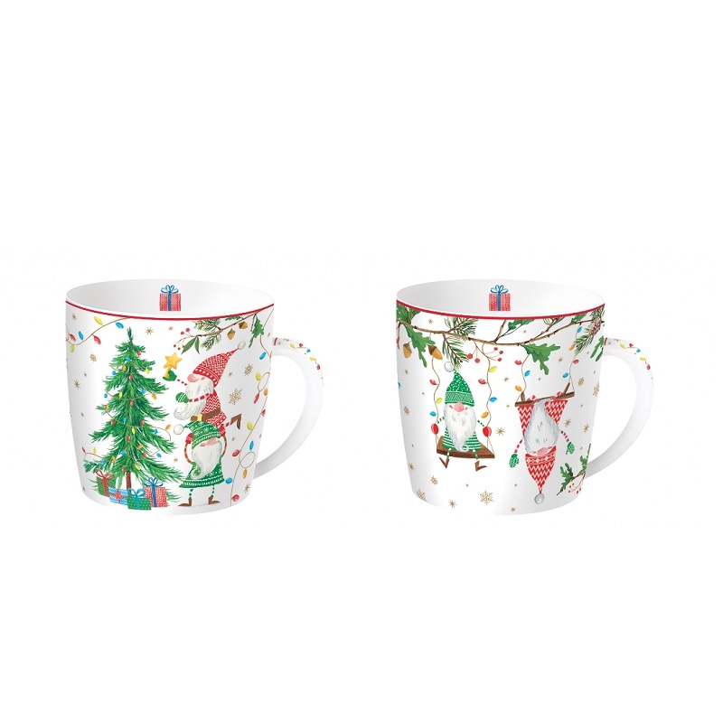 Coffret 2 mugs en porcelaine ready for christmas - easylife