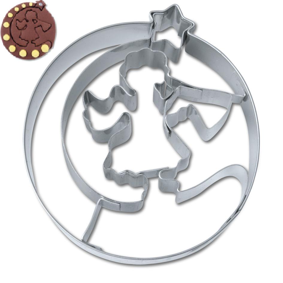 Emporte pieces pour la patisserie de noel ange avec trompette 6 cm inox - stadter