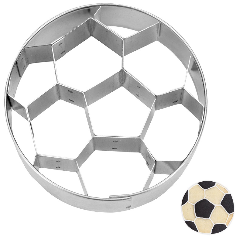 Emporte pieces en forme de ballon de foot en inox 6 cm - stadter