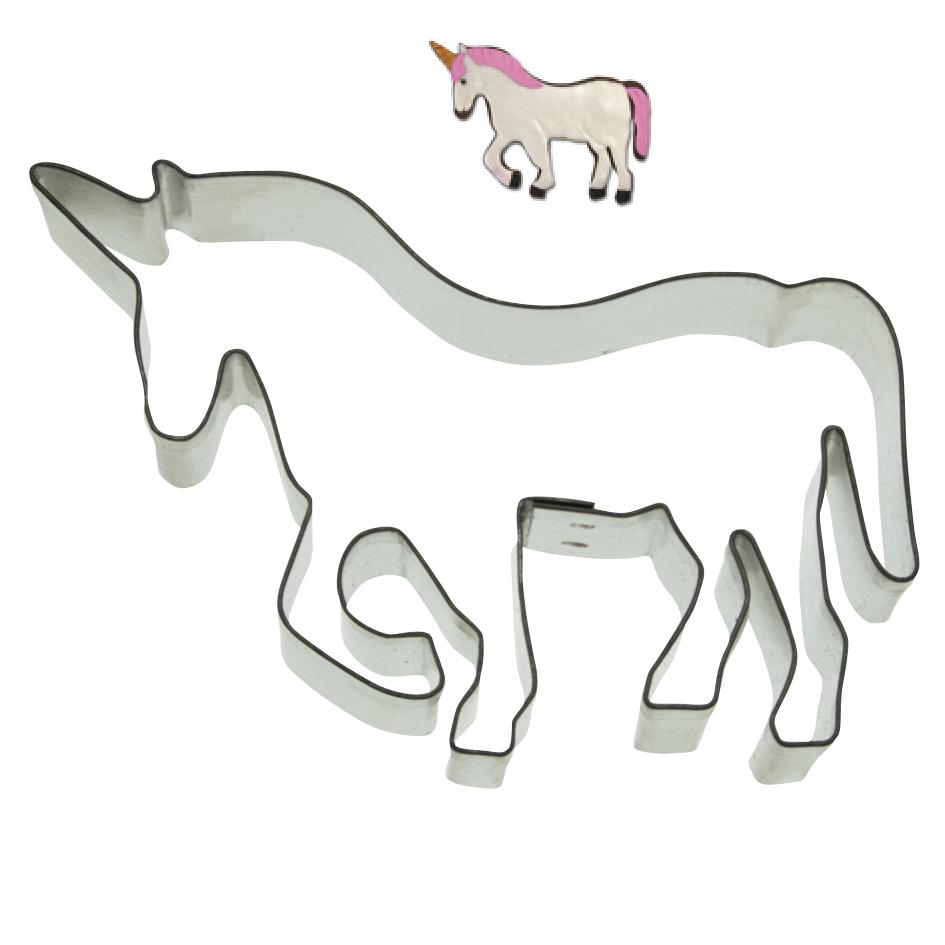 Emporte piece a patisserie en forme de licorne en inox 20 cm - stadter