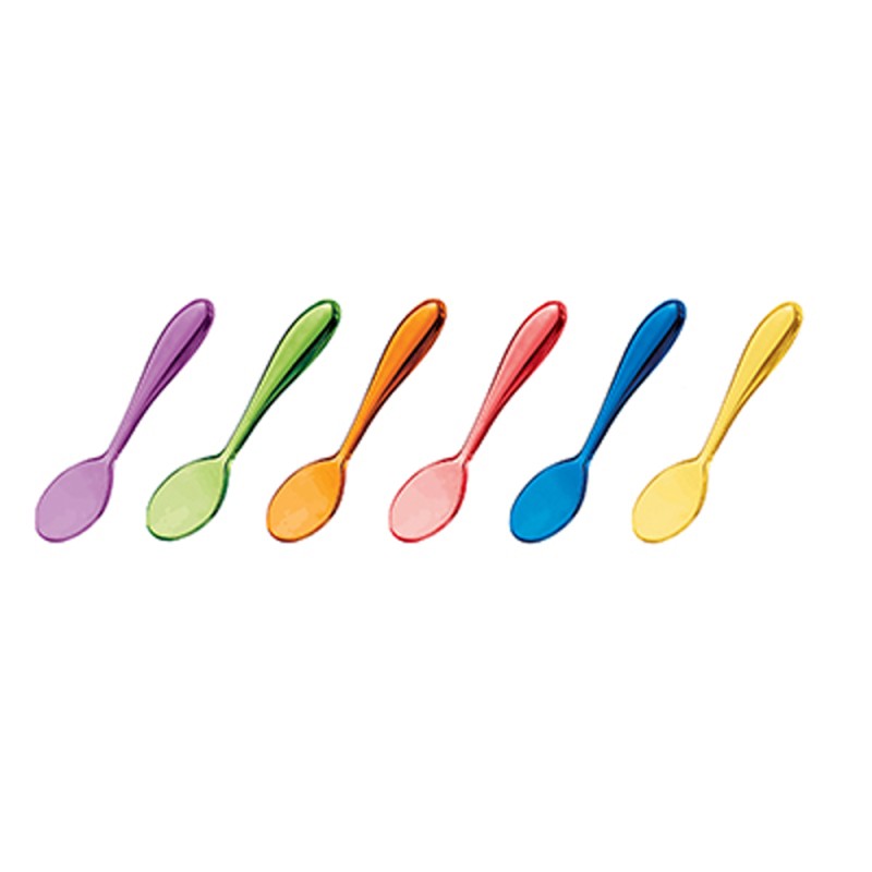 Lot de 6 cuillères à café couleurs assorties - guzzini