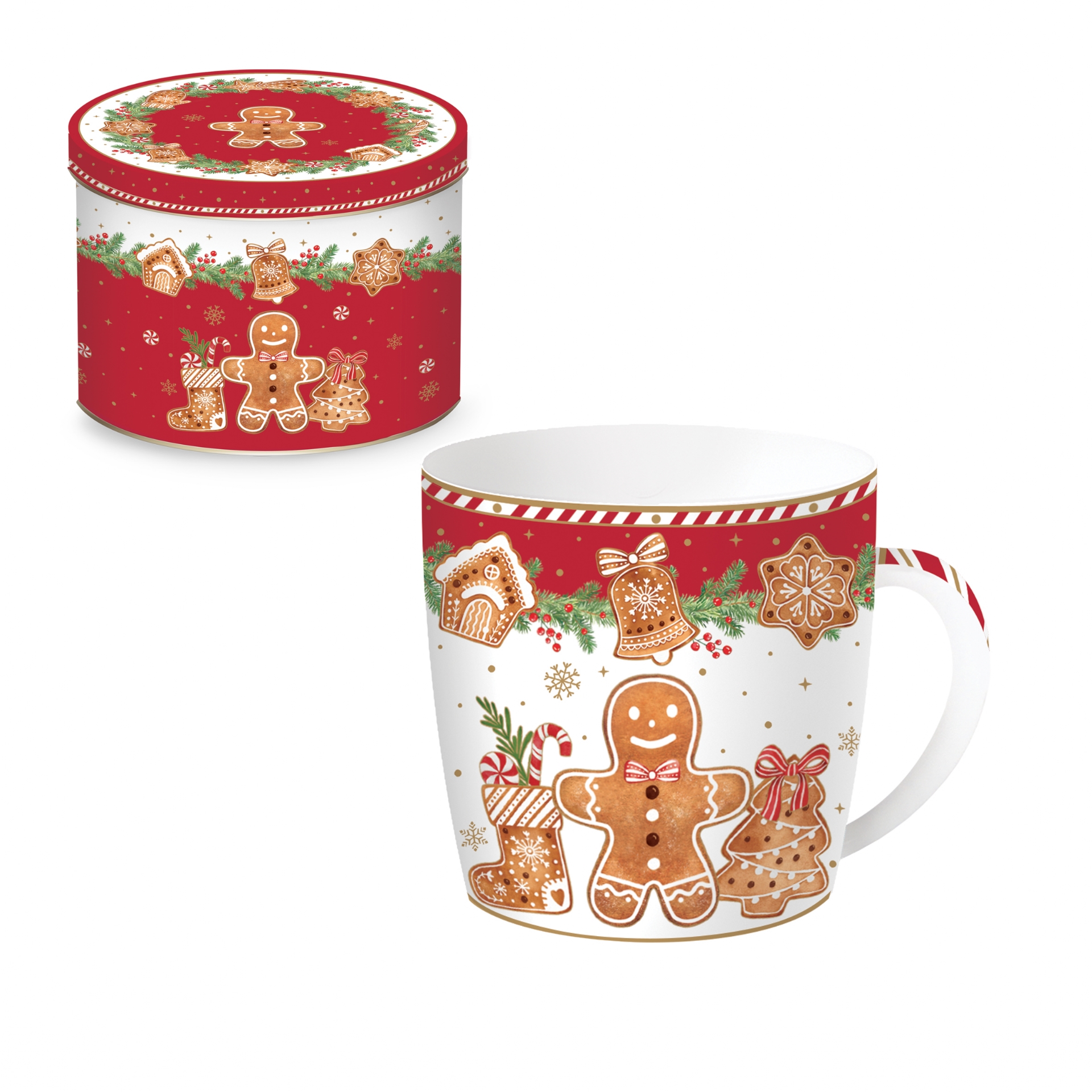 Fancy gingerbread, coffret cadeau 1 mug en porcelaine 350 ml en boite métal - easylife