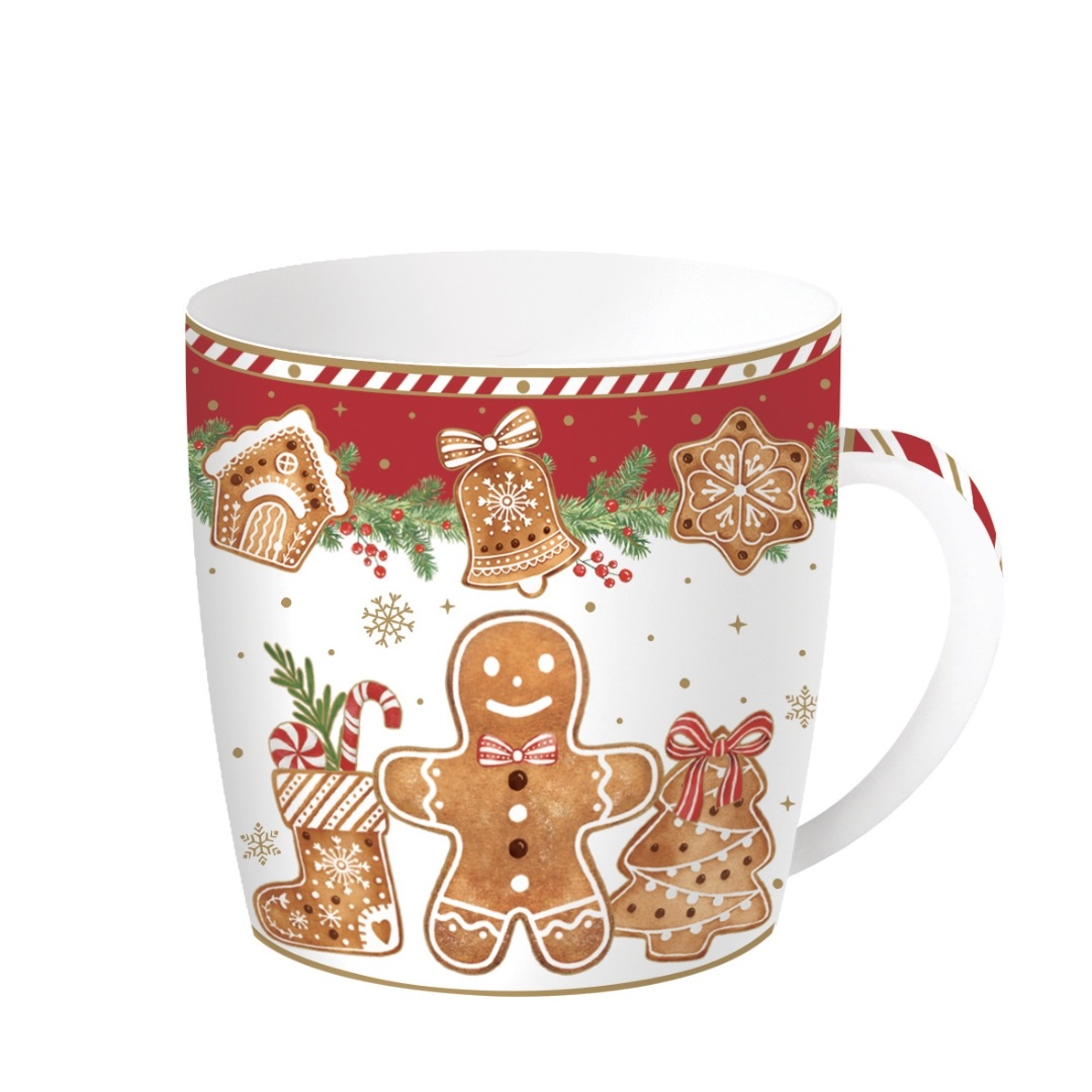 Fancy gingerbread, coffret cadeau 1 mug en porcelaine 350 ml en boite métal - easylife