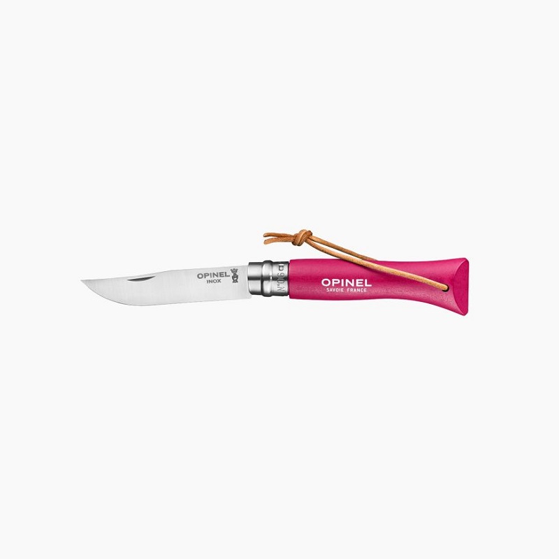 Couteau de poche pliable baroudeur framboise n°6 - opinel 