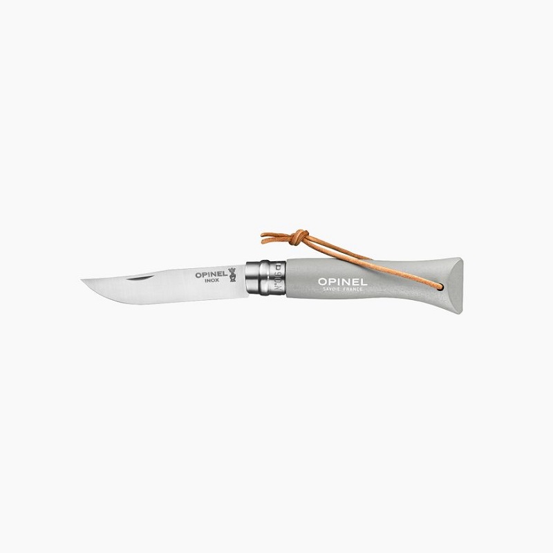 Couteau de poche pliable baroudeur nuage gris n°6 - opinel 