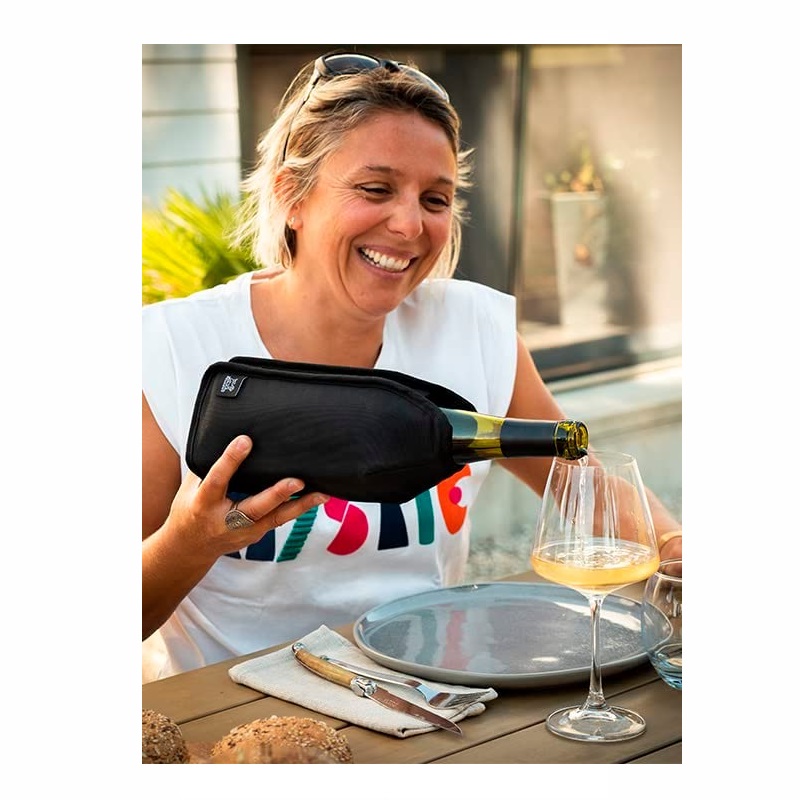 Frizz gaine rafraichissante noire pour le vin ou le champagne - peugeot saveurs 