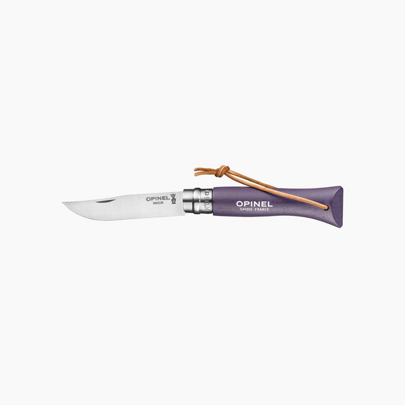 Couteau de poche pliable baroudeur violet gris n°6 - opinel 