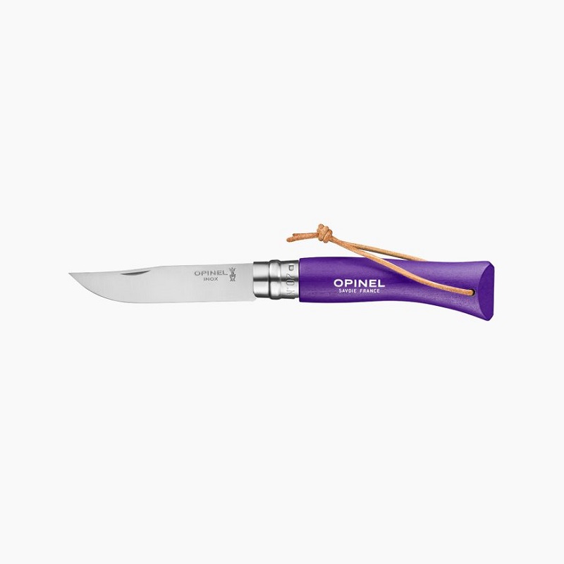 Couteau de poche pliable baroudeur violet n°7 - opinel 