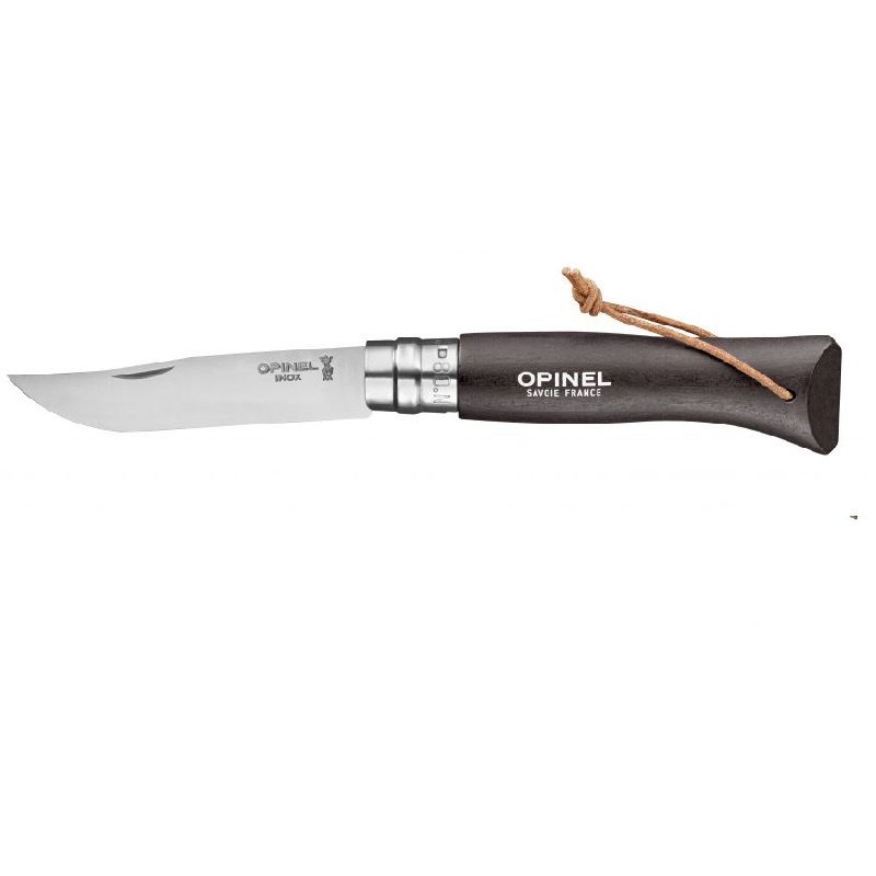 Couteau de poche pliable baroudeur noir brun n°8 - opinel 