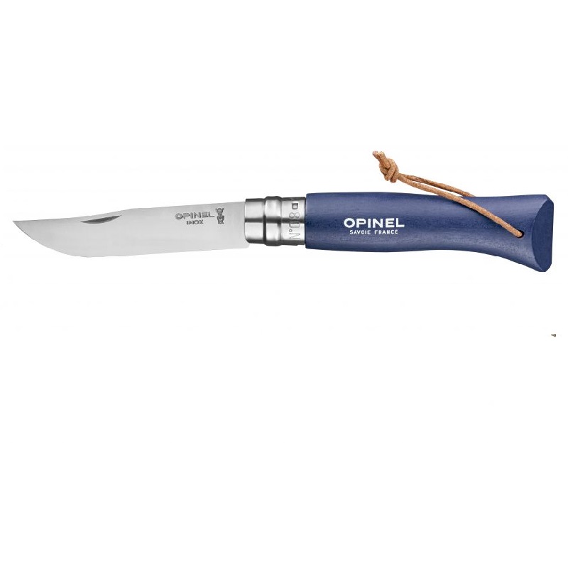 Couteau de poche pliable baroudeur bleu fonce n°8 - opinel 