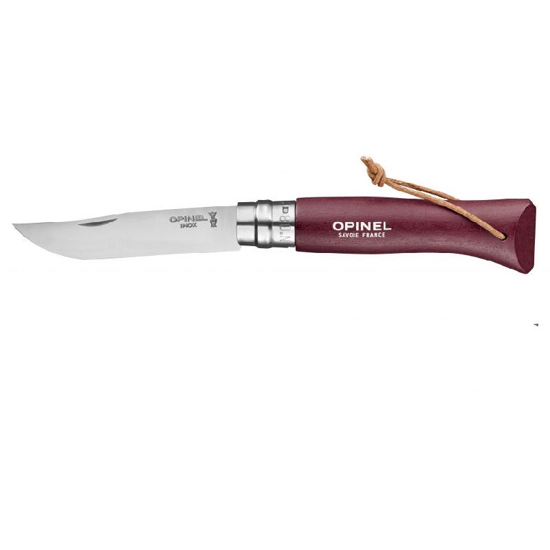 Couteau de poche pliable baroudeur grenat n°8 - opinel 