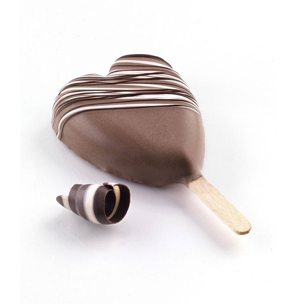 Moule à glace en silicone pour 3 glaces en forme de coeur- silikomart