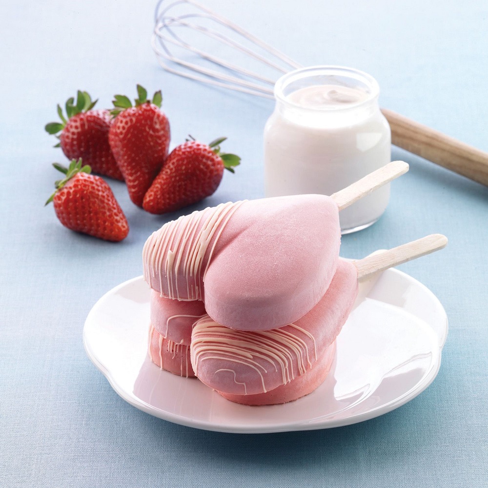 Moule à glace en silicone pour 3 glaces en forme de coeur- silikomart